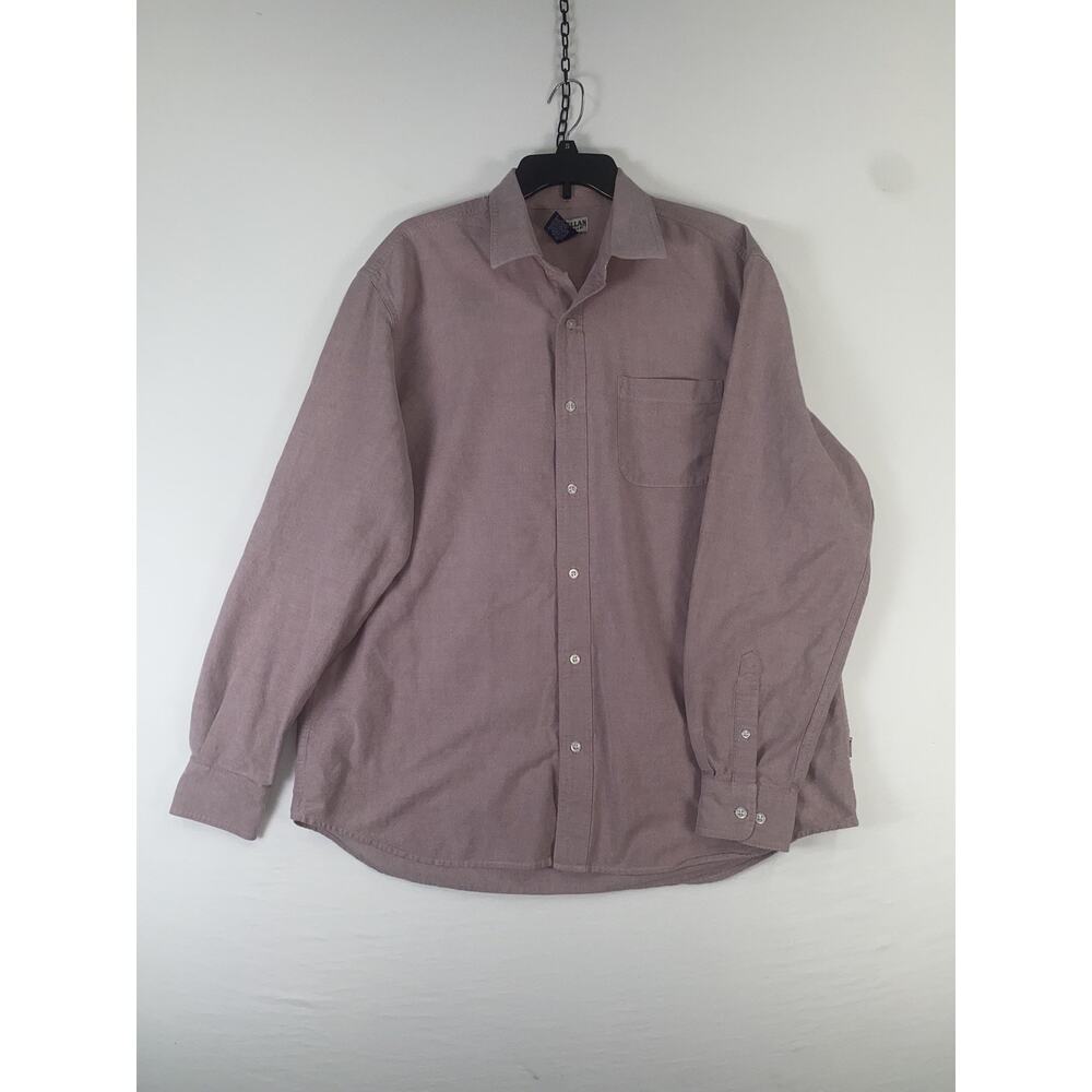 Magellan Sportswear Shirt Mens XL Pink Solid Long Sleeve Button Up Cotton Casual